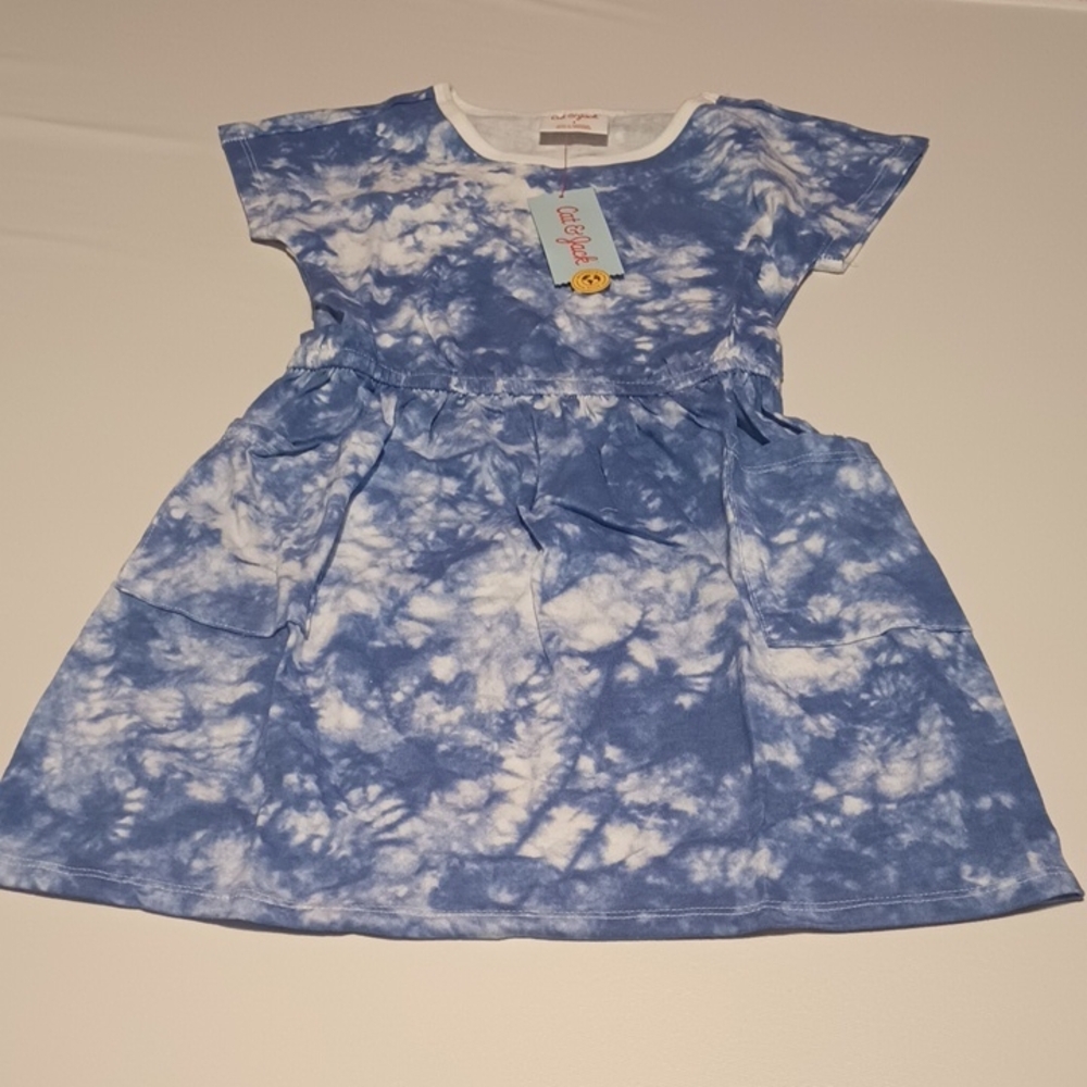 Cat & Jack Blue and White Kids Casual Dress